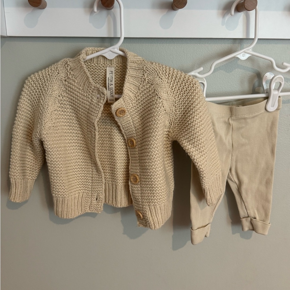Cream Knit Sweater Matching Set